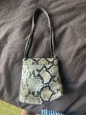 ASOS Snake-Print Mini Faux Leather Shoulder Bag